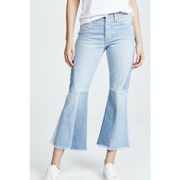 Frame Hurley Cropped Jeans Light Blue Denim - Picture 1 of 9